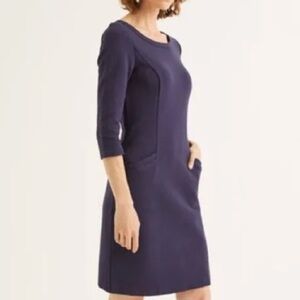 Boden Jasmine ottoman shift dress, navy blue, size 6L.